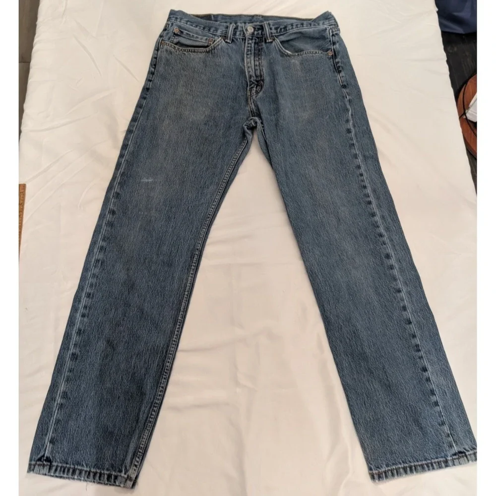 Levi's 505 Regular Fit Jeans Mens 34x32 Medium Wash Blue Denim Classic